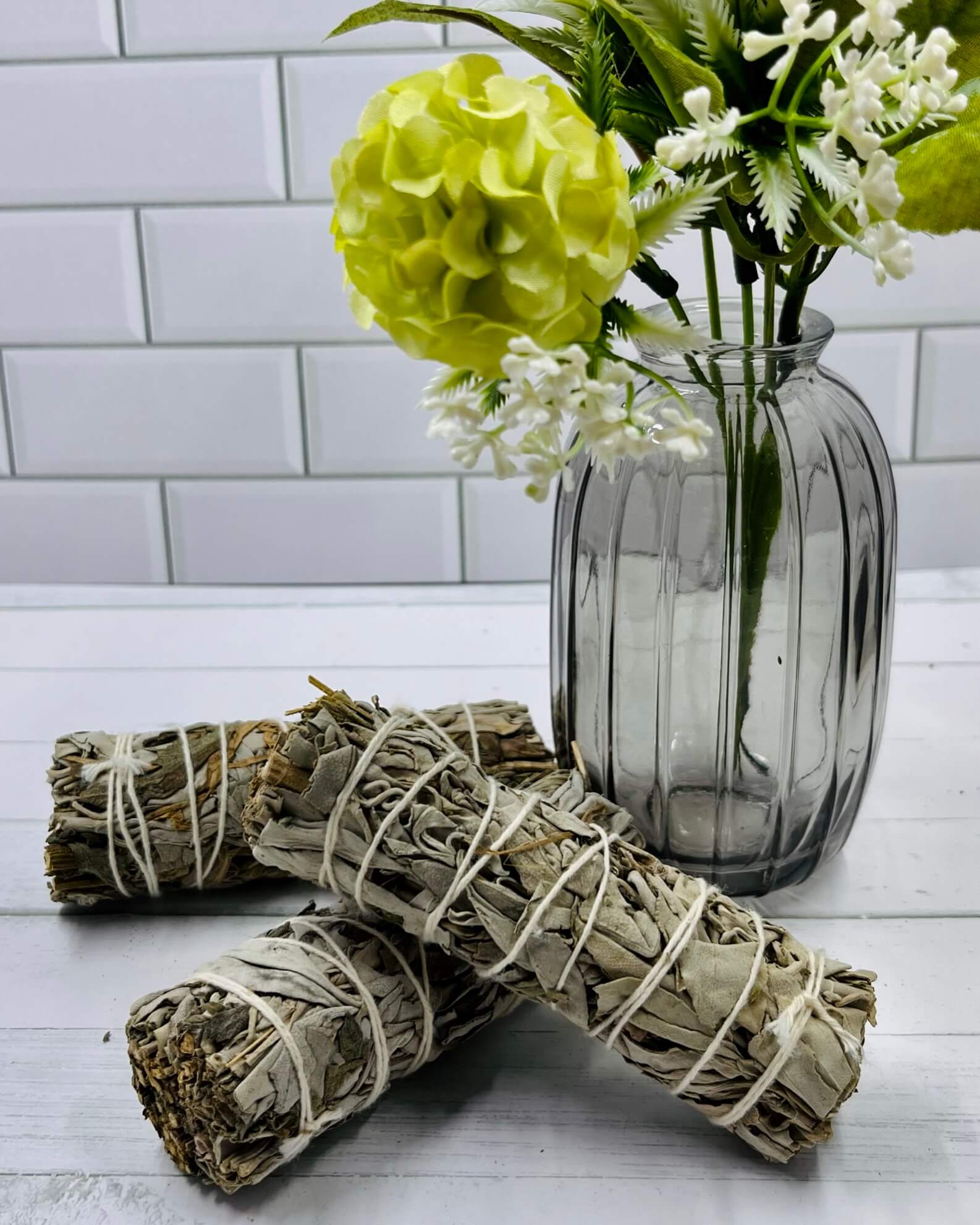 White Sage and Mugwort smudge stick 10cm