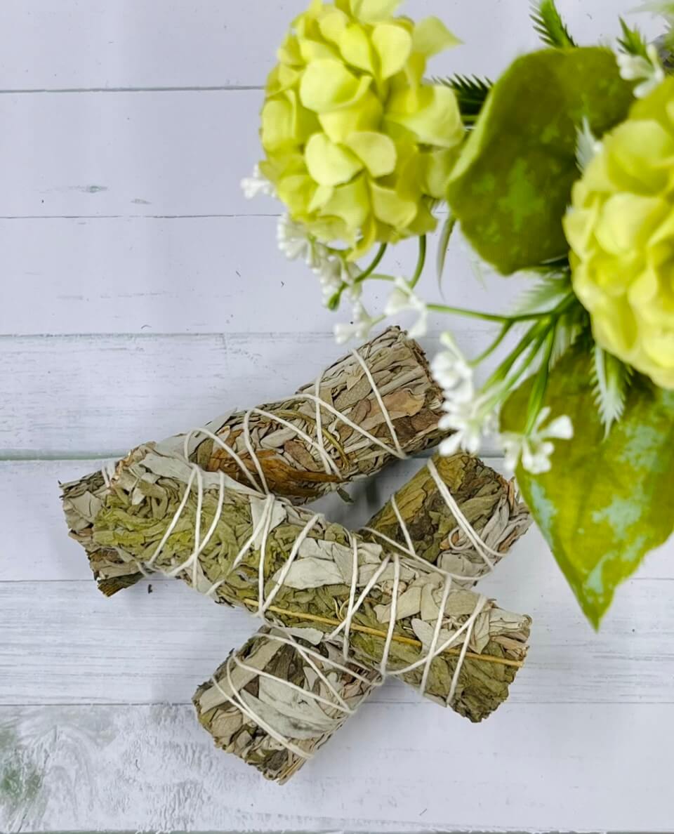 White Sage and Mugwort smudge stick 10cm
