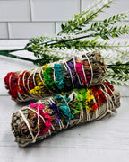 Chakra Flower White Sage smudge stick 10cm