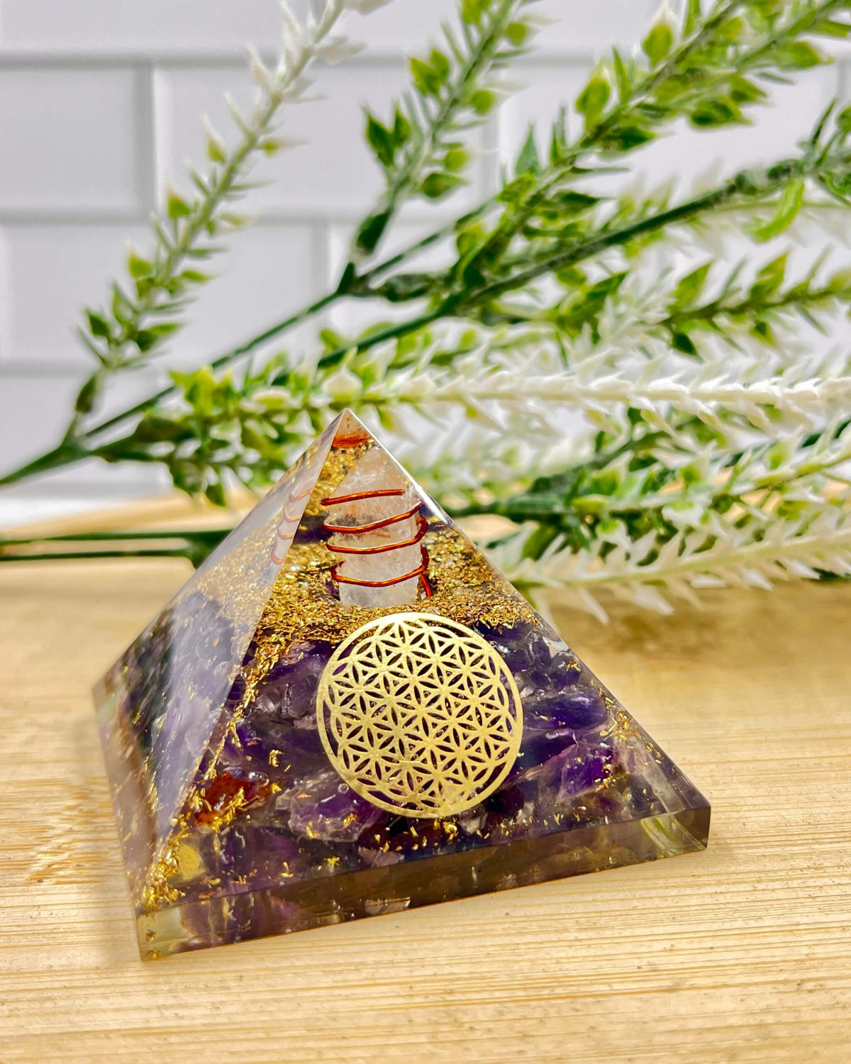 Orgonite Pyramid with medallion SMALL
