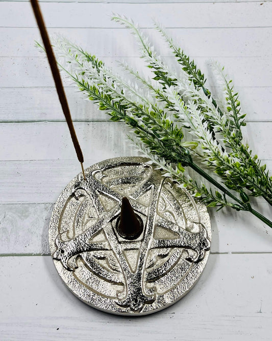 Incense & Cone Holder Aluminum Pentagram