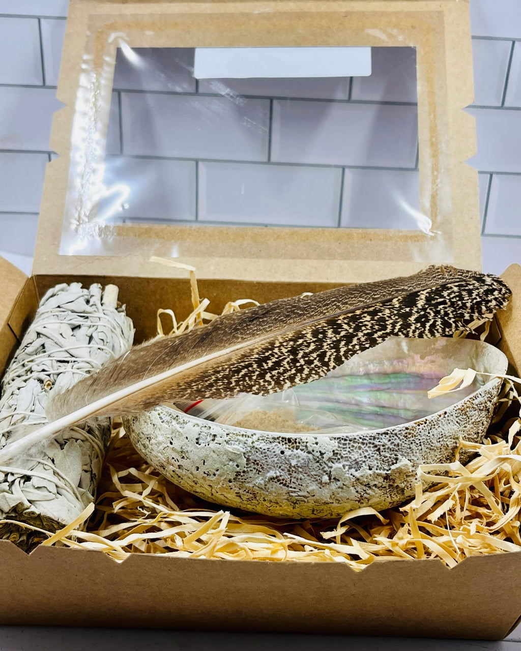 Sacred White Sage & Abalone Shell Smudge Gift Set