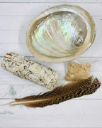 Sacred White Sage & Abalone Shell Smudge Gift Set