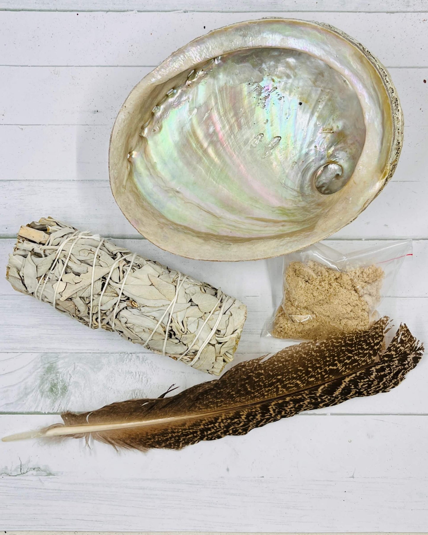 Sacred White Sage & Abalone Shell Smudge Gift Set