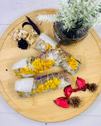 White Sage with Sunflower and Citrine smudge stick 10cm