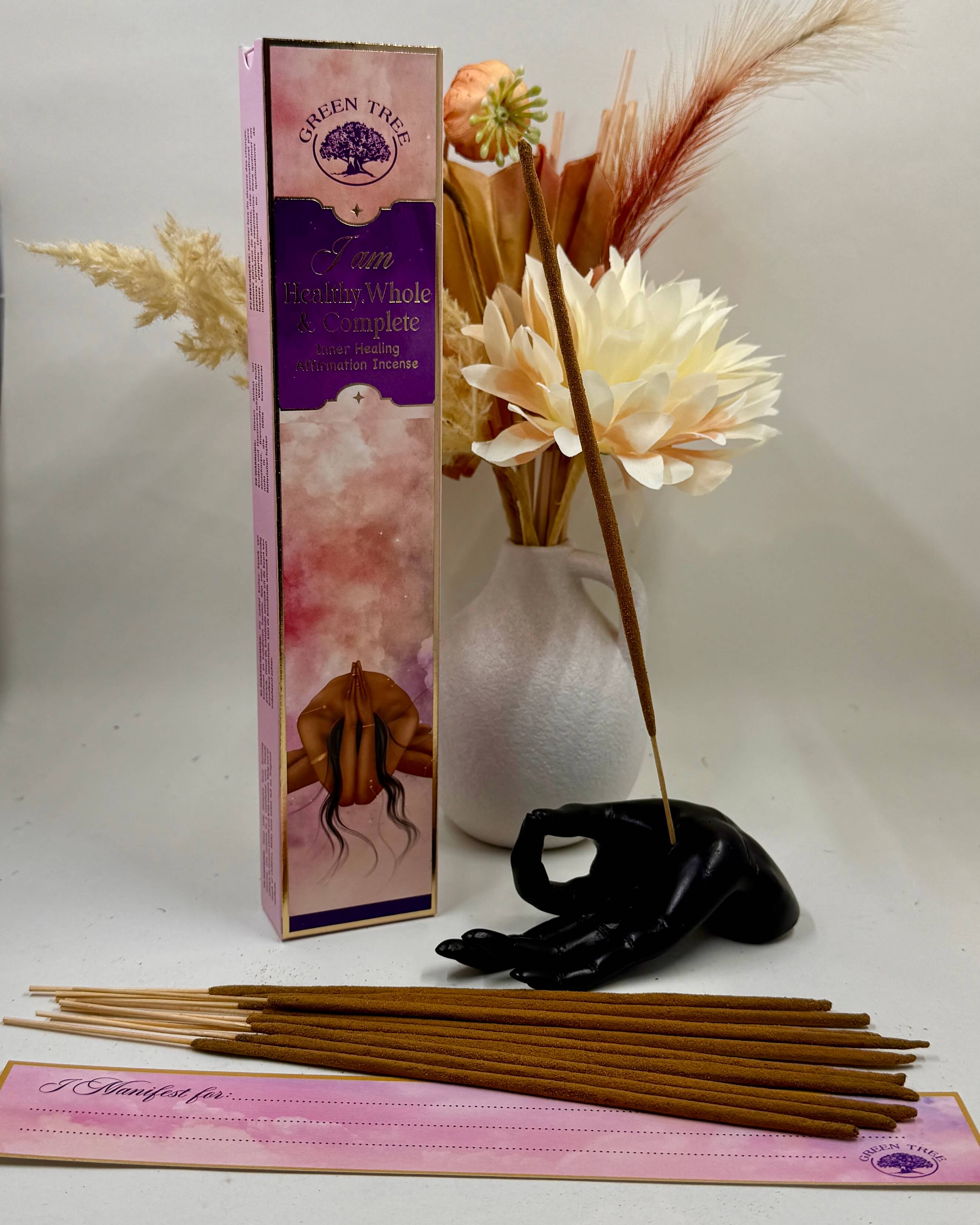 Green Tree I AM HEALTHY, WHOLE & COMPLETE Manifestation Incense 15g