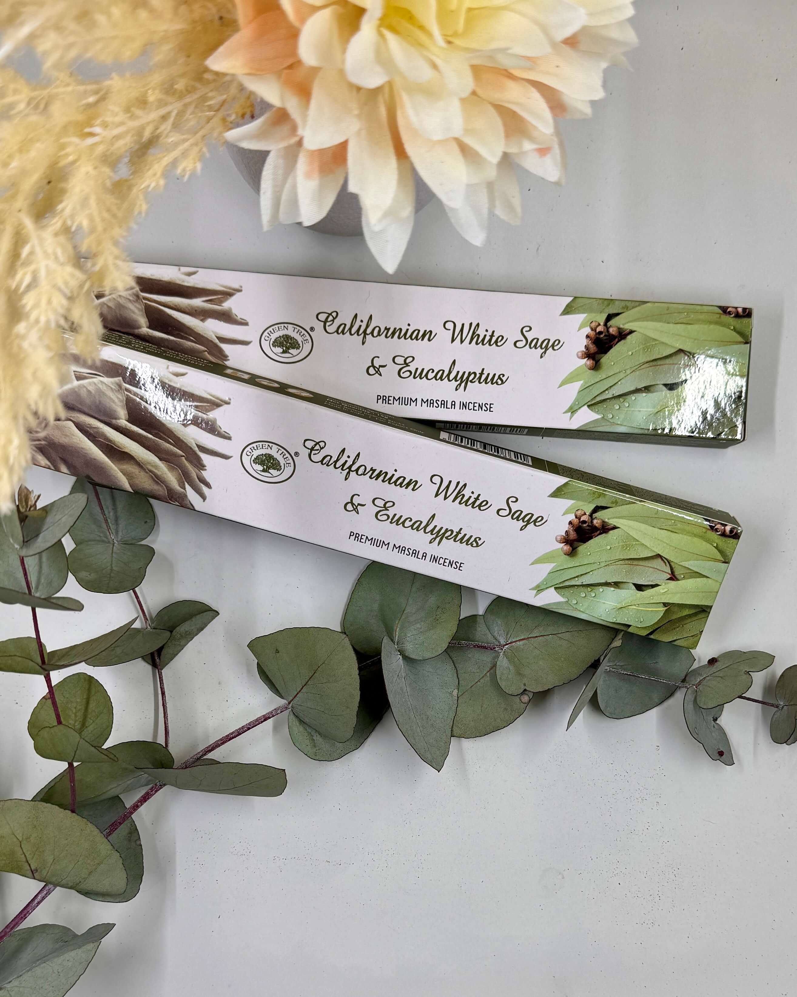 Green Tree CALIFORNIAN WHITE SAGE & EUCALYPTUS Incense 15g