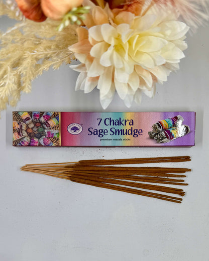 Green Tree 7 CHAKRA SAGE SMUDGE Incense 15g