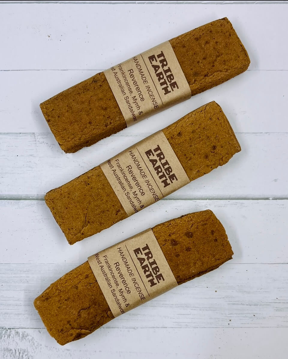 Tribe Earth REVERENCE Sandalwood, Frankincense & Myrrh Incense Plank