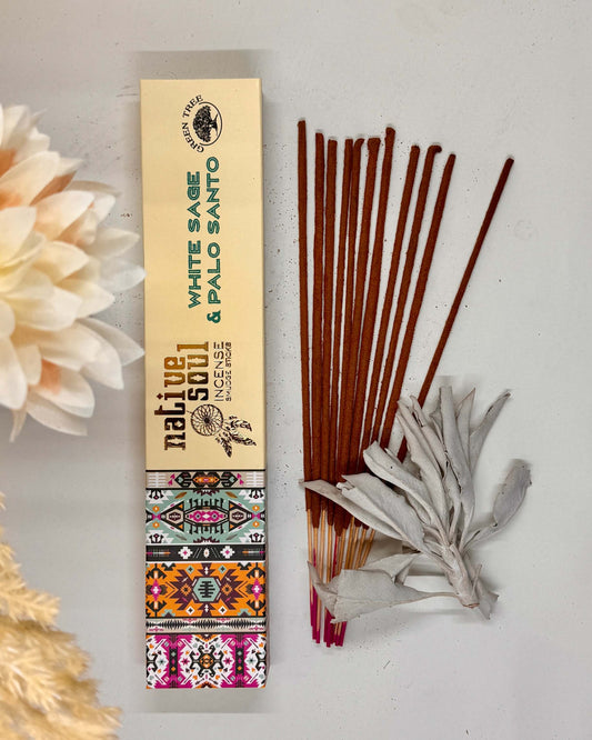 Native Soul Incense Smudge Sticks WHITE SAGE & PALO SANTO