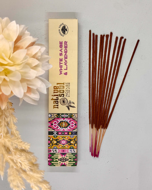 Native Soul Incense Smudge Sticks WHITE SAGE & LAVENDER