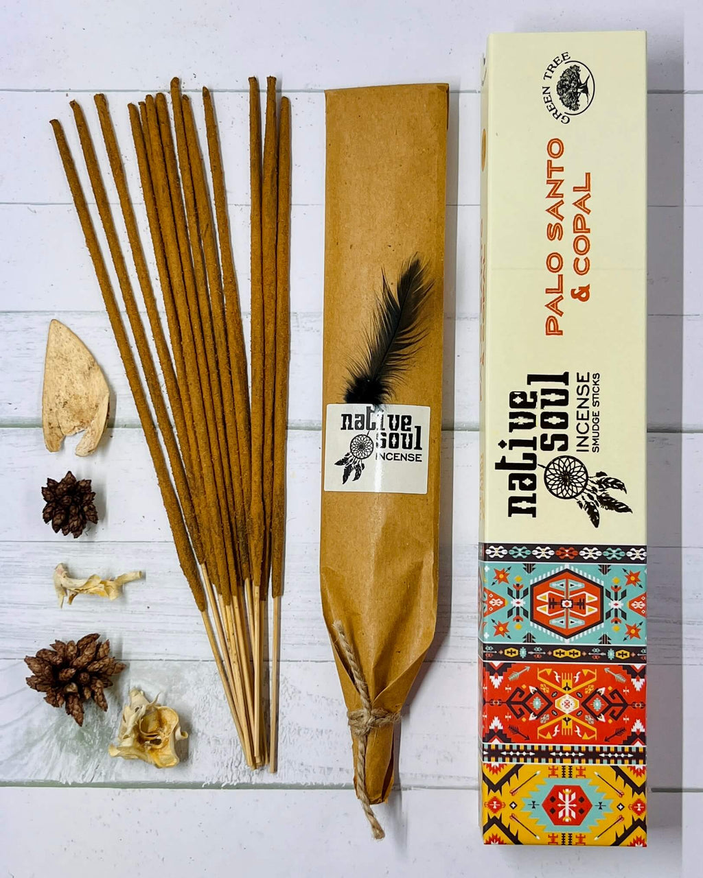 Native Soul Incense Smudge Sticks PALO SANTO & COPAL