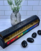 Wooden Hexagon Incense Holder Box Chakra