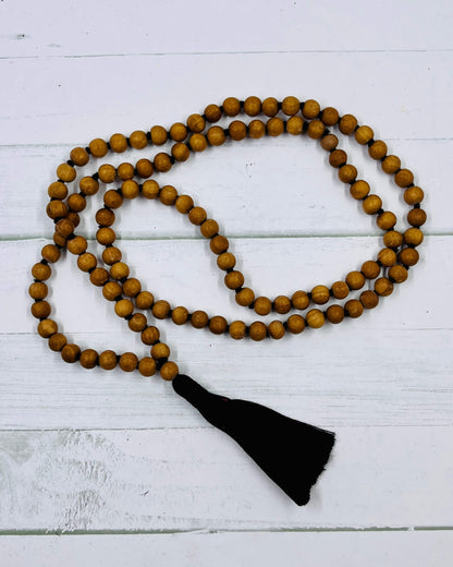 Plain scented Sandalwood Full Mala Beads 108 beads with Tassel