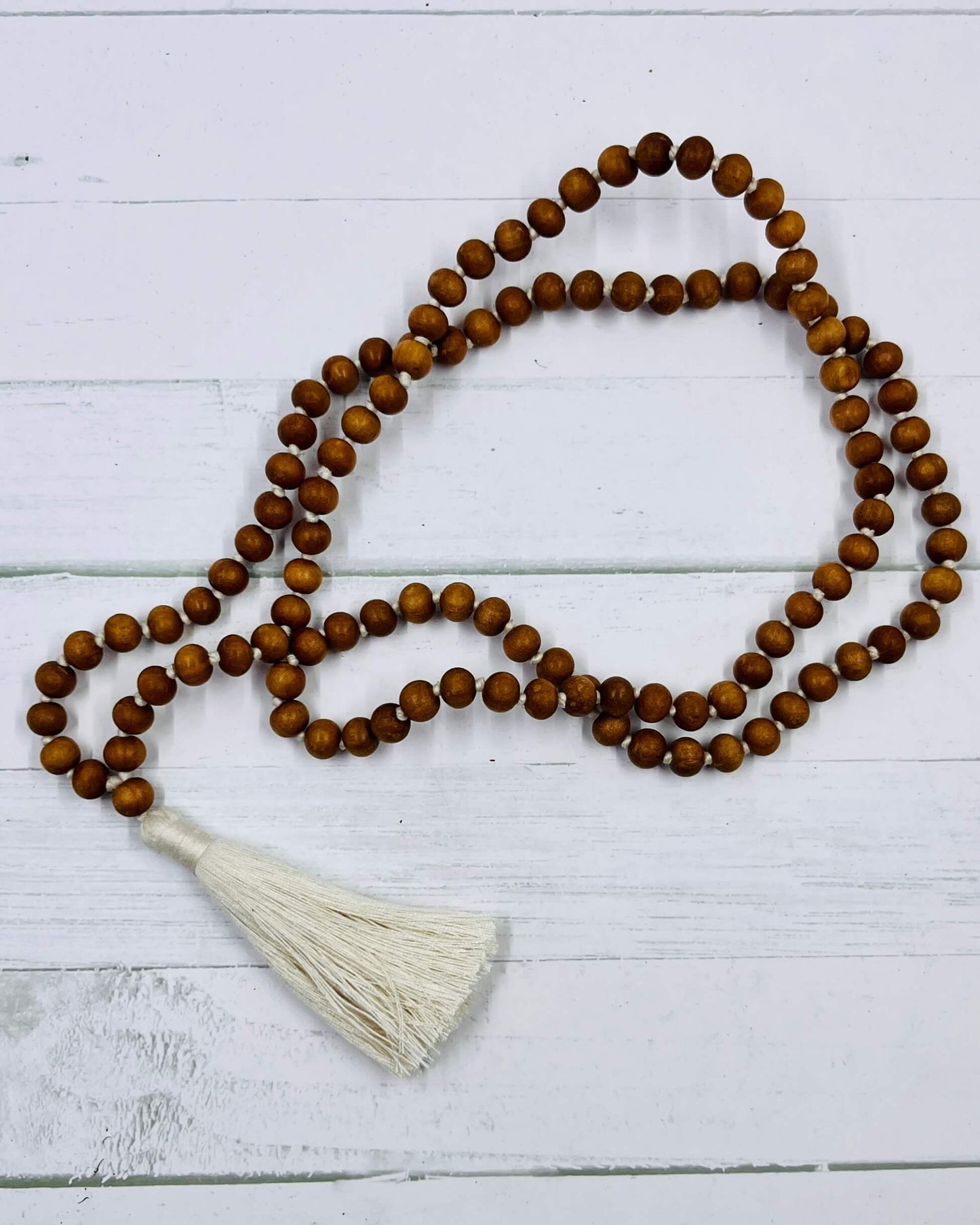 Plain scented Sandalwood Full Mala Beads 108 beads with Tassel