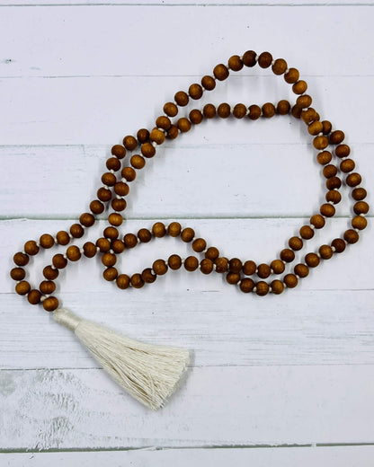 Plain scented Sandalwood Full Mala Beads 108 beads with Tassel