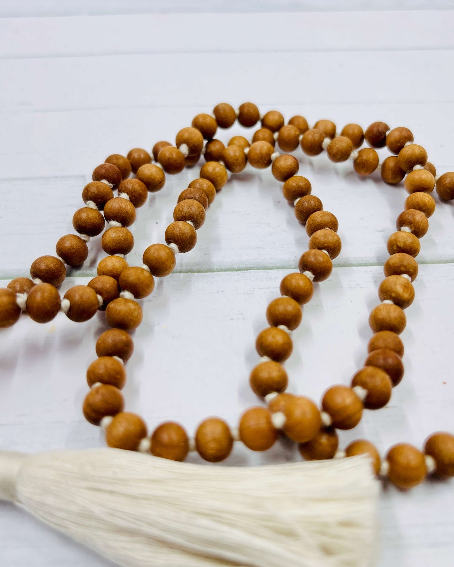 Plain scented Sandalwood Full Mala Beads 108 beads with Tassel