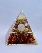 Orgonite Pyramid with Rose Quartz Sphere CARNELIAN Large