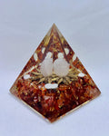 Orgonite Pyramid with Rose Quartz Sphere CARNELIAN Large