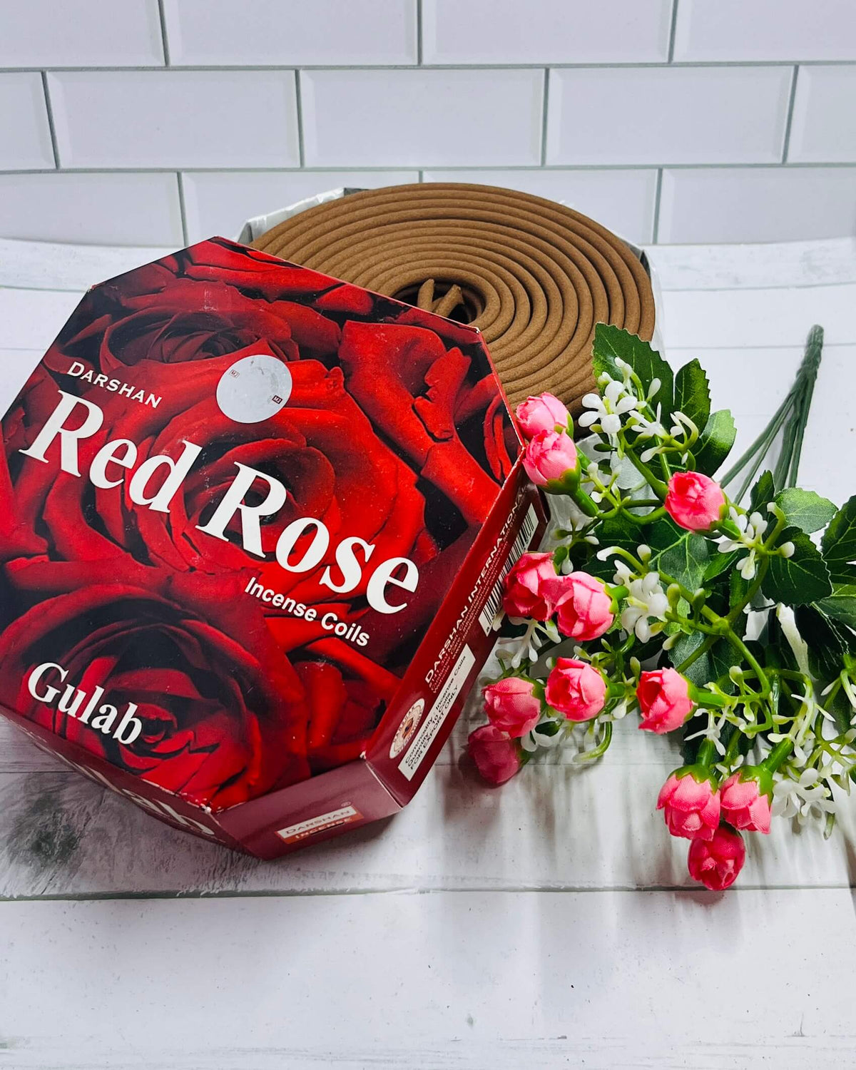 Darshan RED ROSE Incense Coil