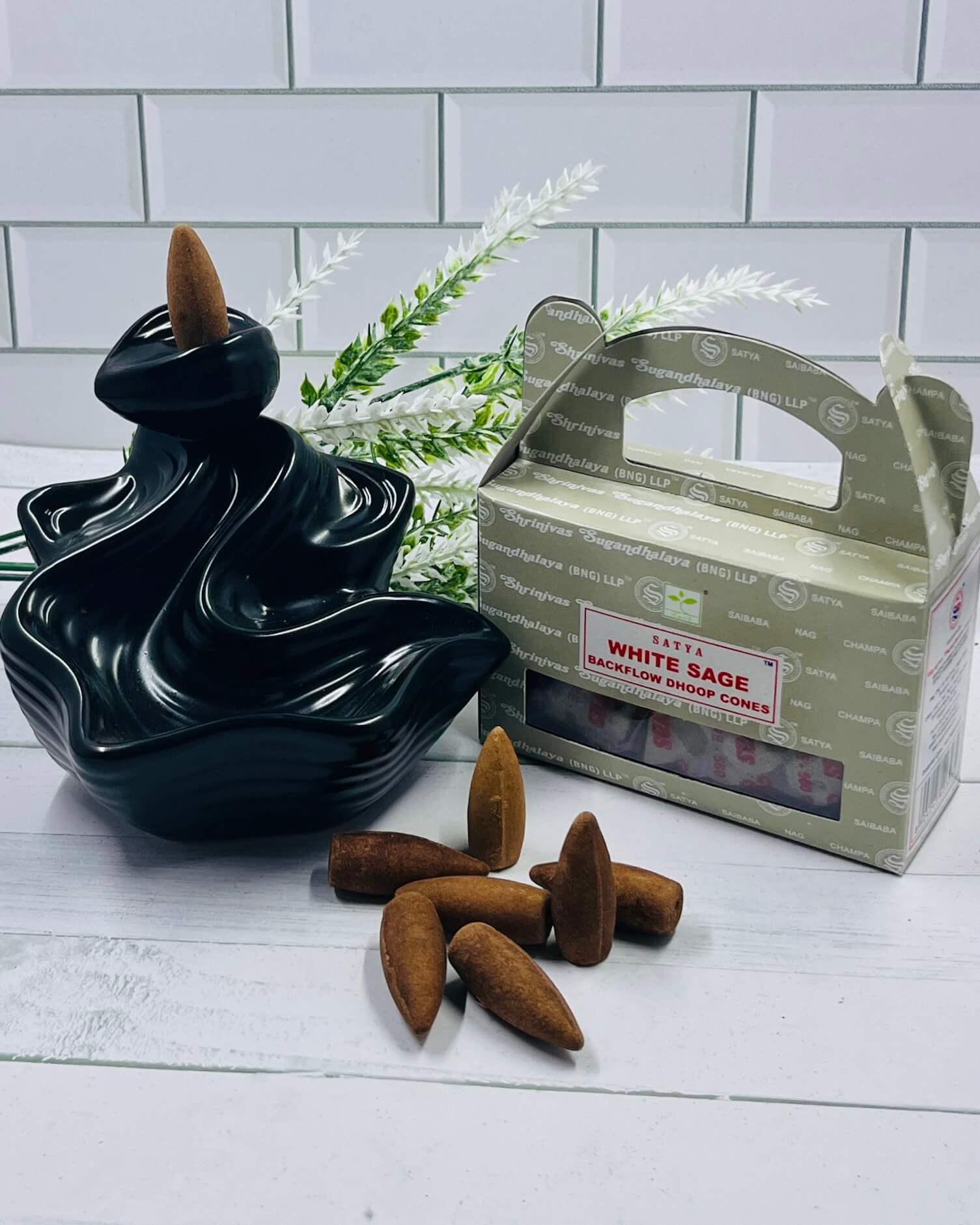 Satya WHITE SAGE Backflow Cones