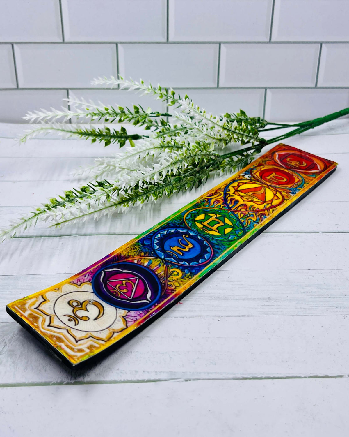 Wooden Chakra Ash catcher 27cm
