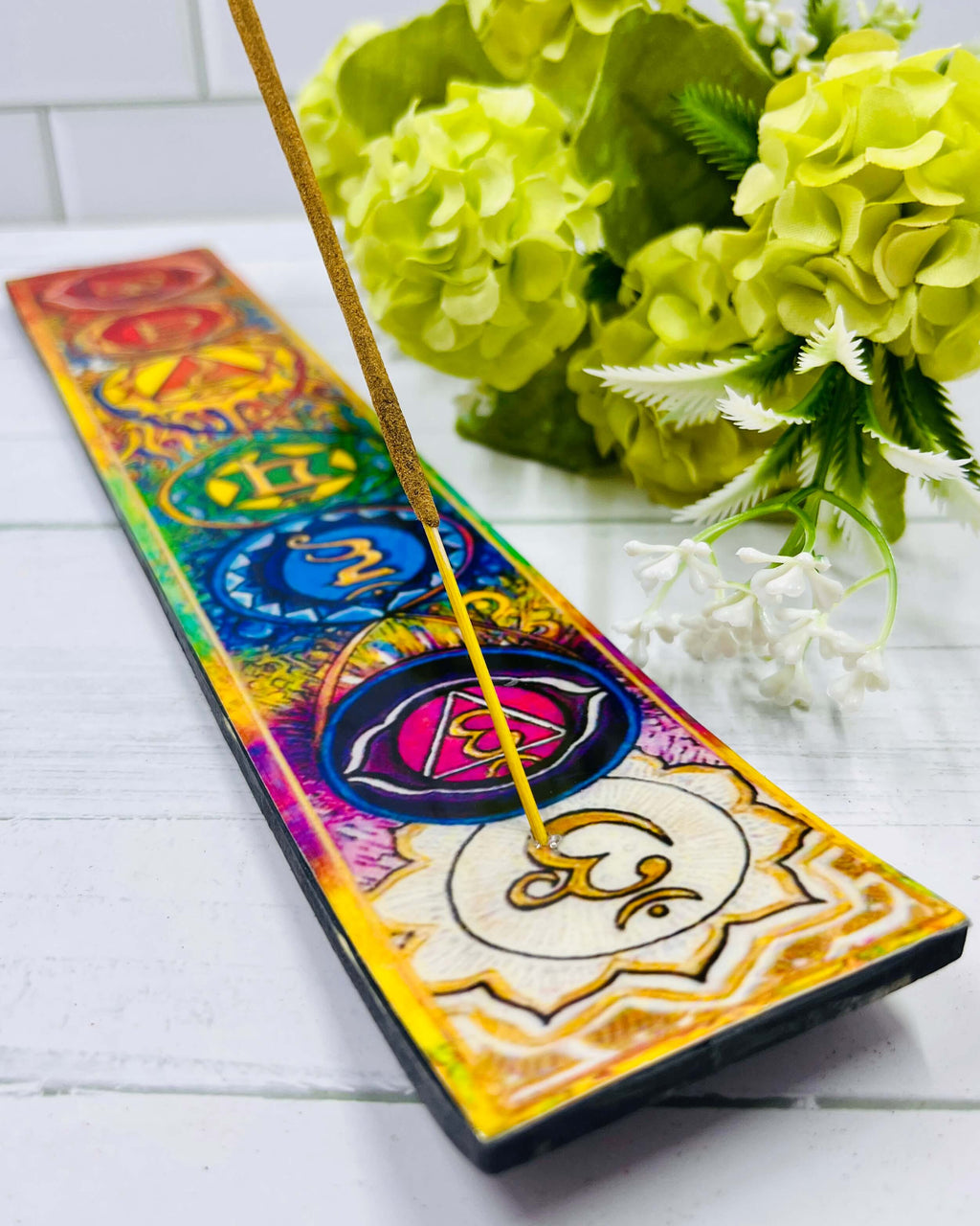 Wooden Chakra Ash catcher 27cm