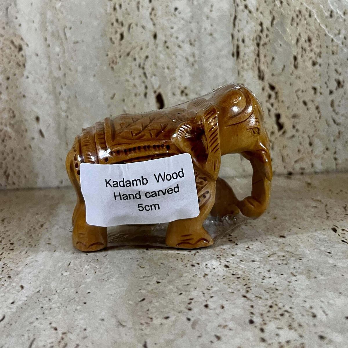 Hand Carved Elephants Kadamb Wood Figurine