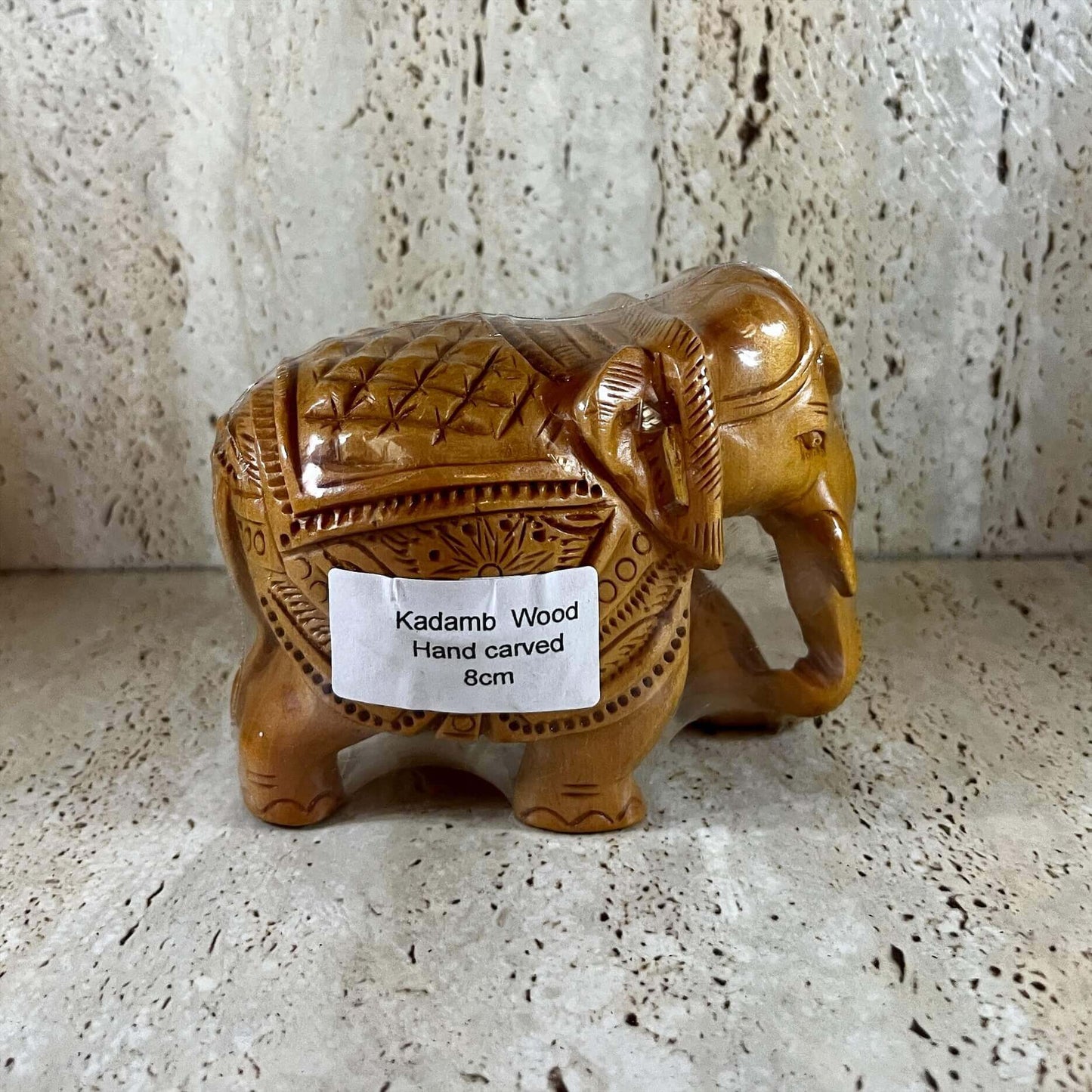Hand Carved Elephants Kadamb Wood Figurine