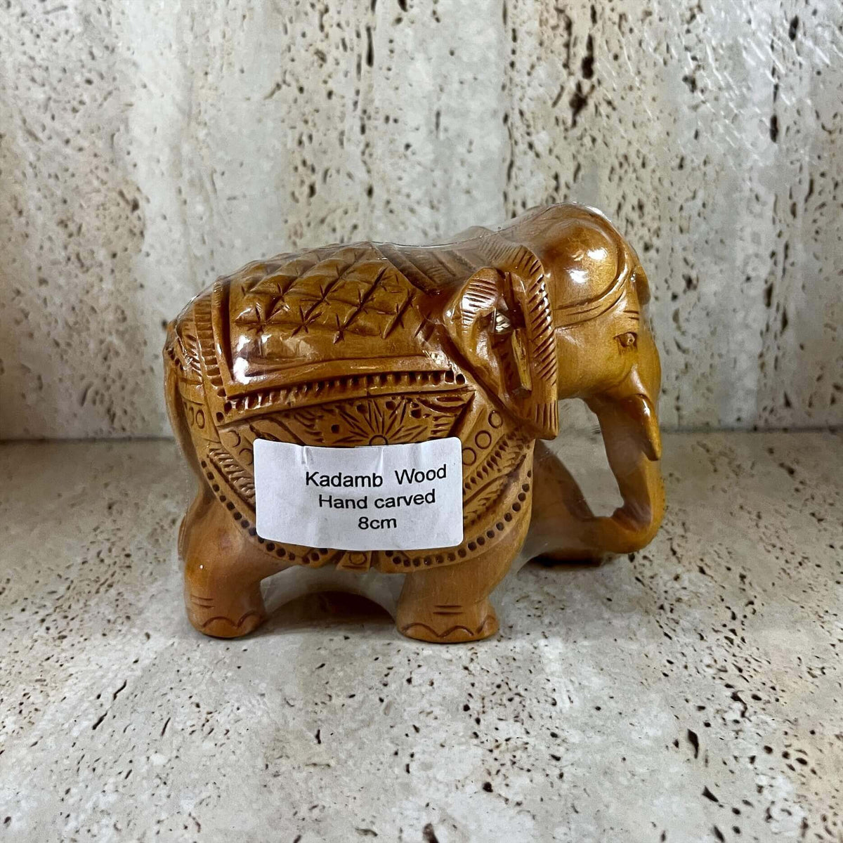 Hand Carved Elephants Kadamb Wood Figurine
