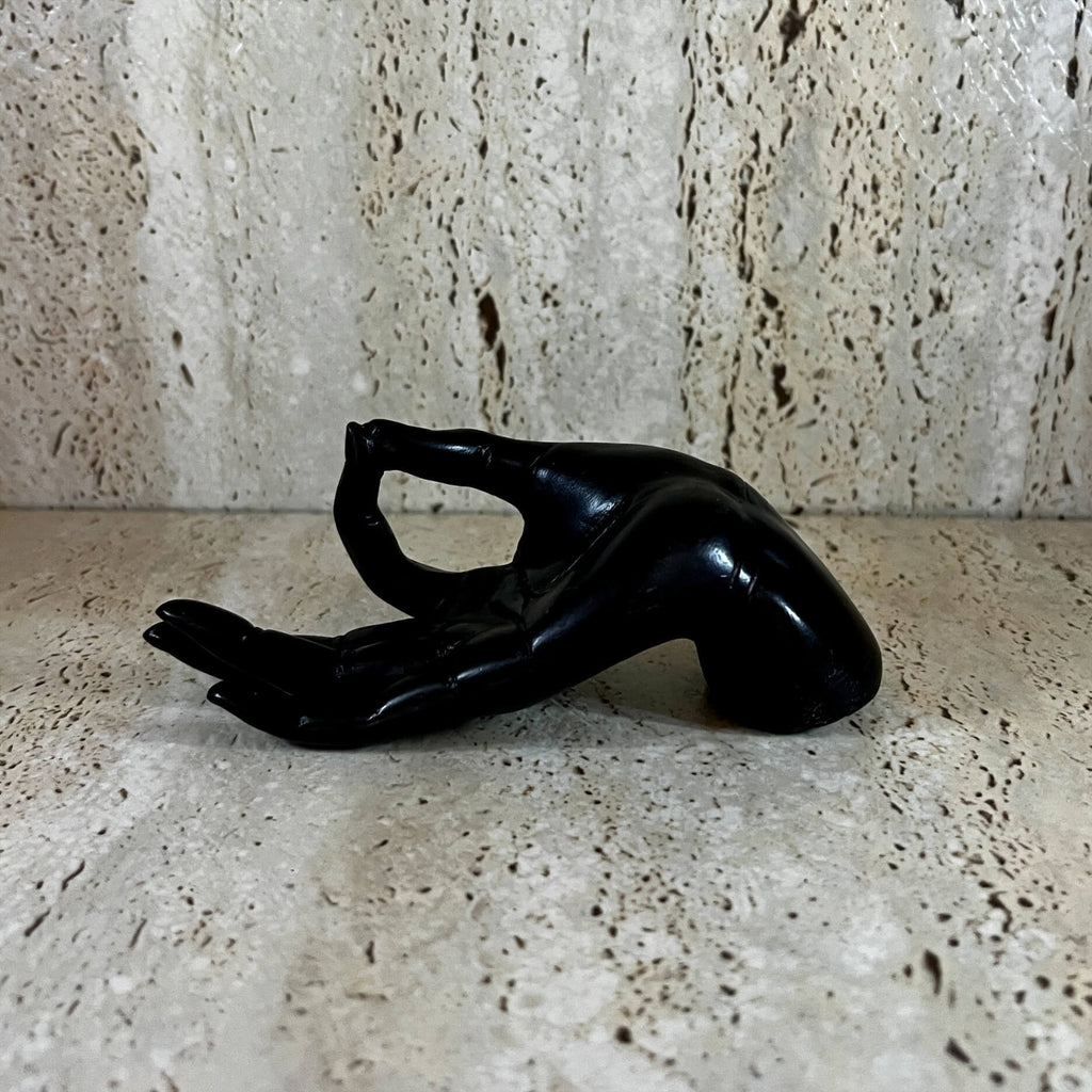 Incense Holder Black Resin Hand
