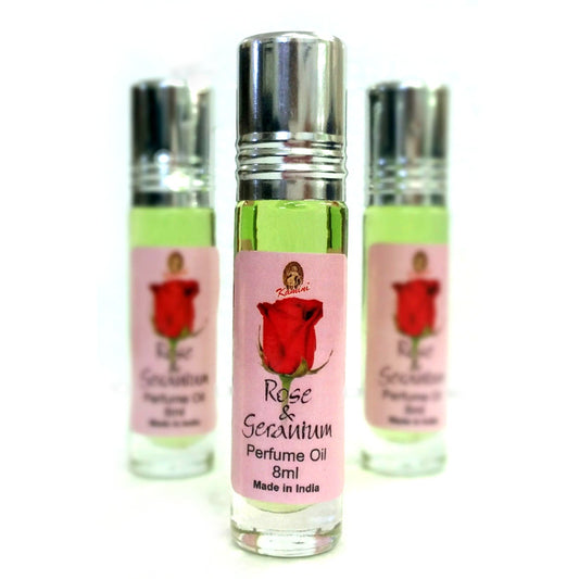 Kamini Perfume Oil ROSE & GERANIUM 8ml