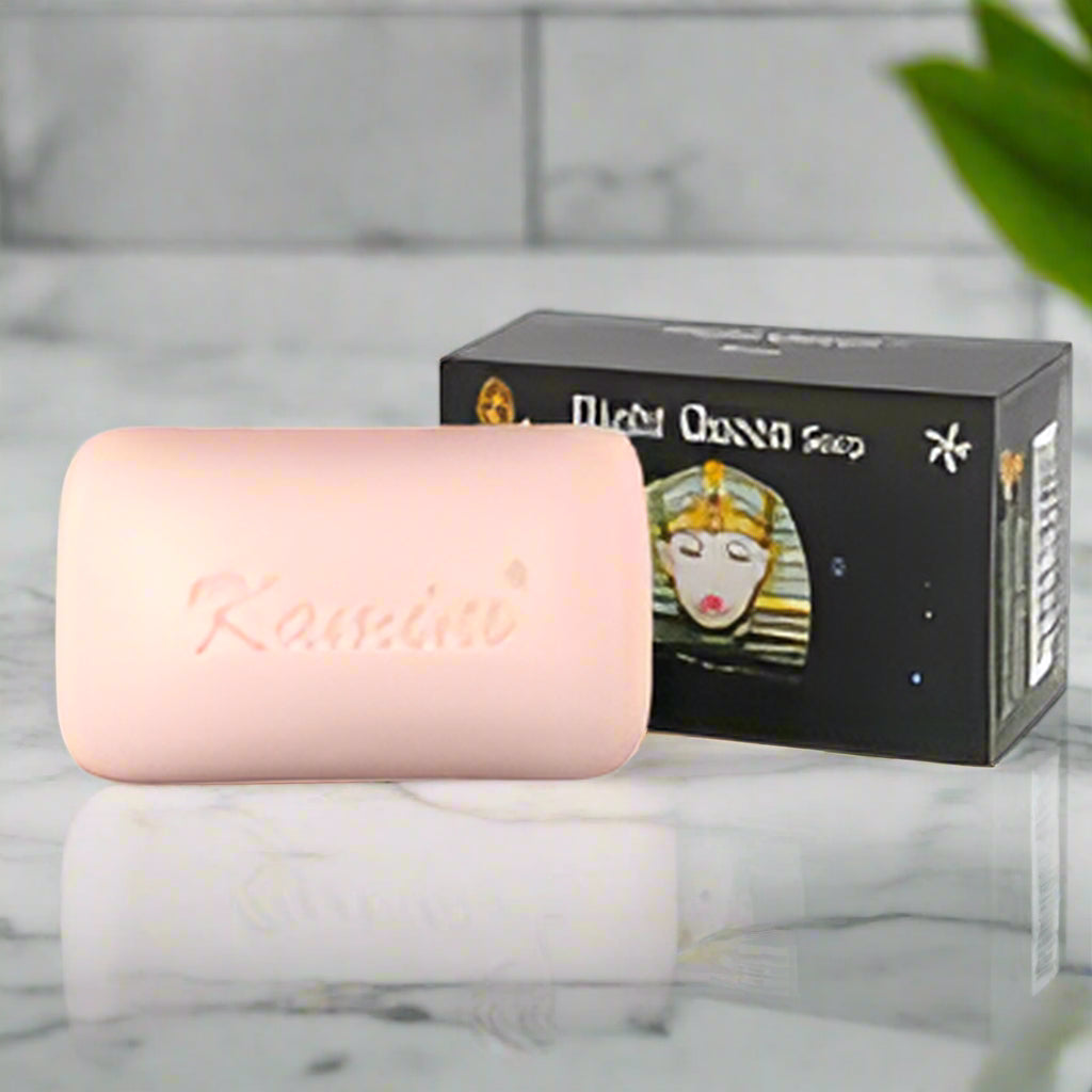 Pink soap bar with 'Night Queen' branding on a white background