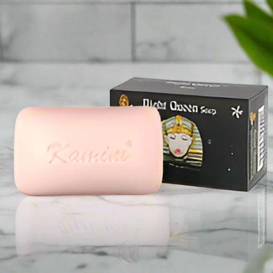 Pink soap bar with 'Night Queen' branding on a white background