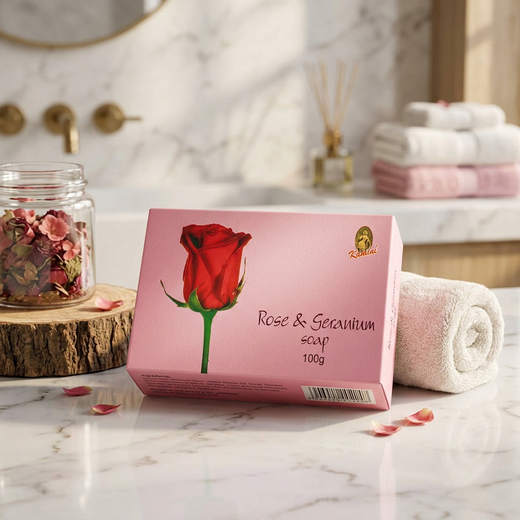 Kamini Rose & Geranium Soap 100g