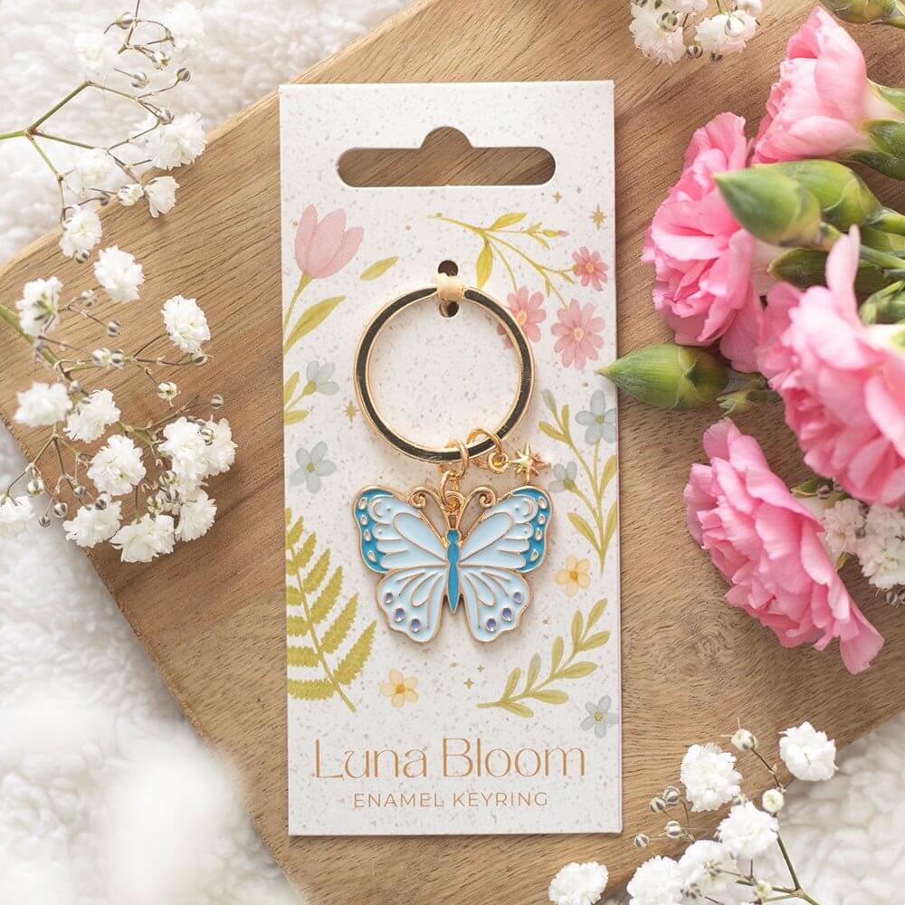 Luna Butterfly Enamel Keyring