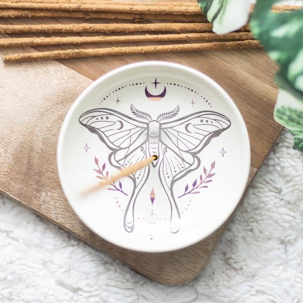 Luna Moth Ceramic Incense Holder Plate