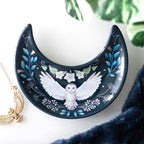 Crescent Moon Night Owl Ceramic Trinket Dish