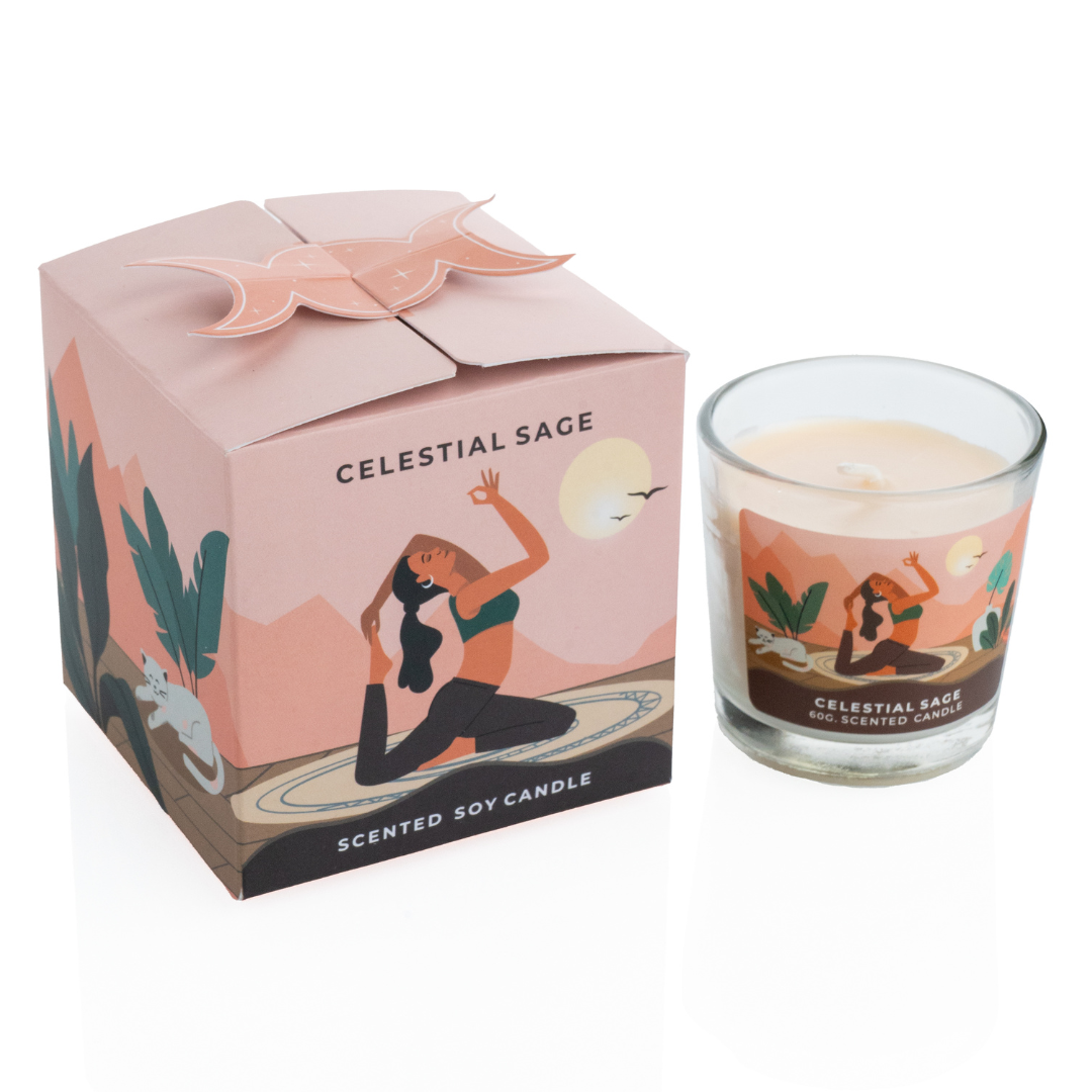 Moonshine Yoga Soy Candle CELESTIAL SAGE 60g