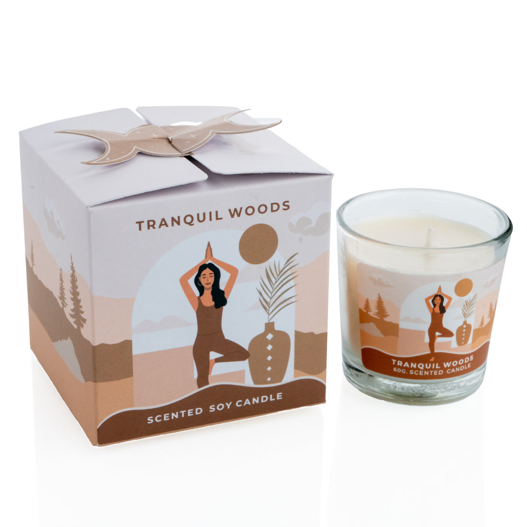 Moonshine Yoga Soy Candle TRANQUIL WOODS 60g