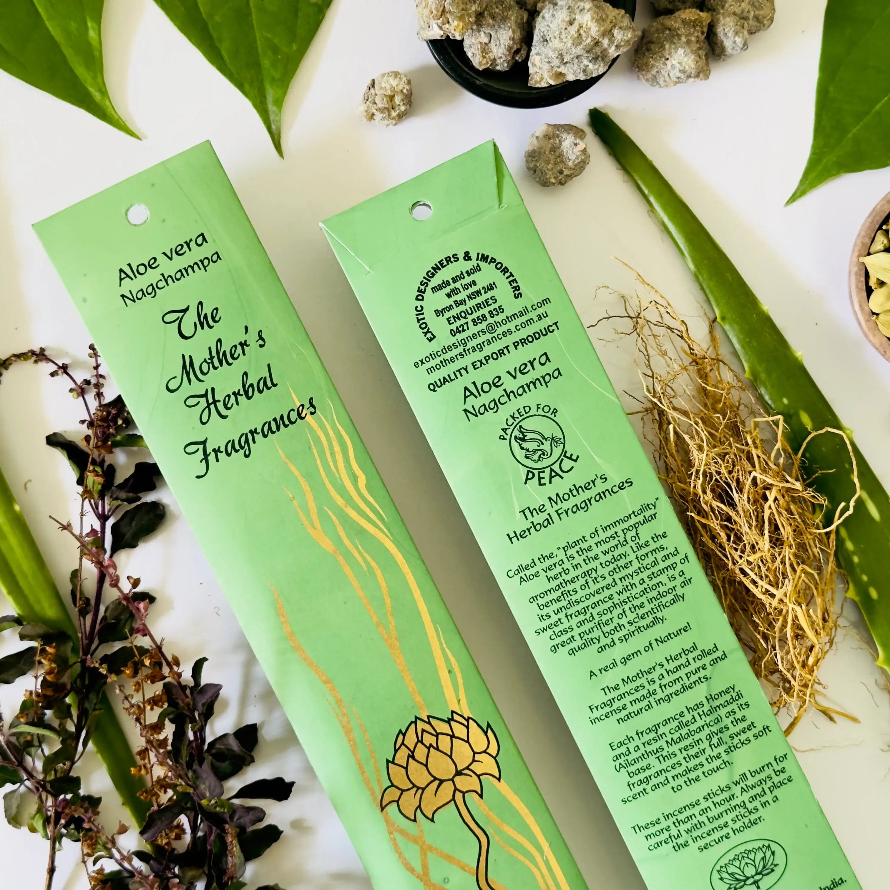 Mother's India ALOE VERA Nagchampa incense