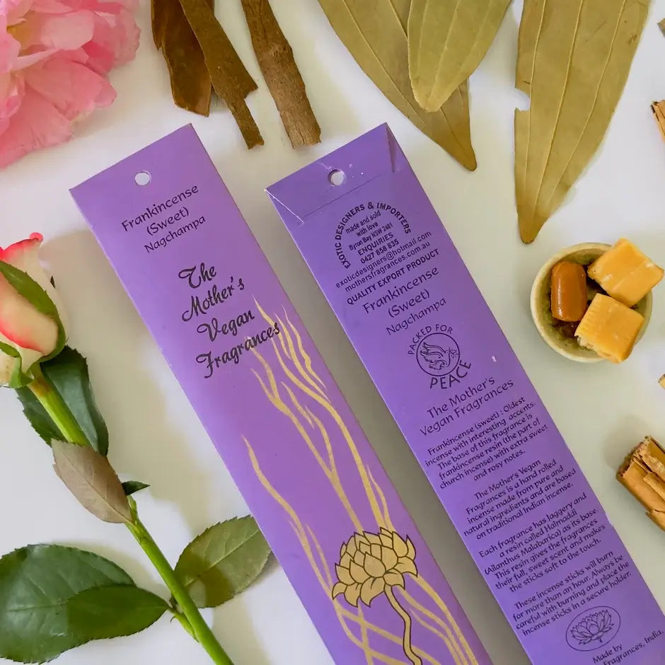 Mother's India FRANKINCENSE (SWEET) Nagchampa VEGAN incense