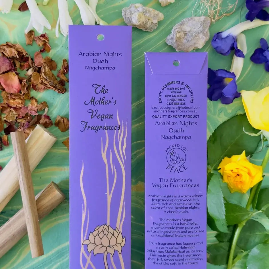 Mother's India ARABIAN NIGHTS OUDH Nagchampa VEGAN incense