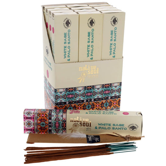Native Soul Incense Smudge Sticks WHITE SAGE & PALO SANTO