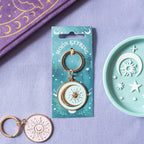 Blue Moon Metal Keyring