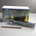 Satya Aura cleansing incense packaging with incense sticks on a neutral background