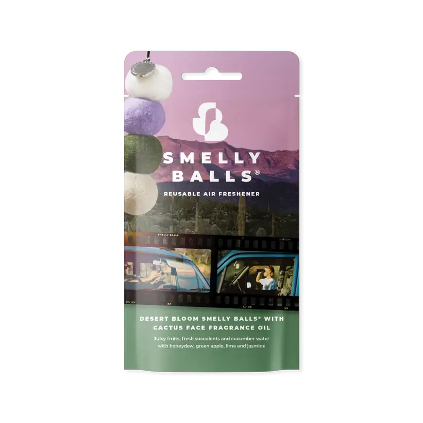 Smelly Balls DESERT BLOOM with Cactus Face Fragrance Pack Reusable Air Freshener.