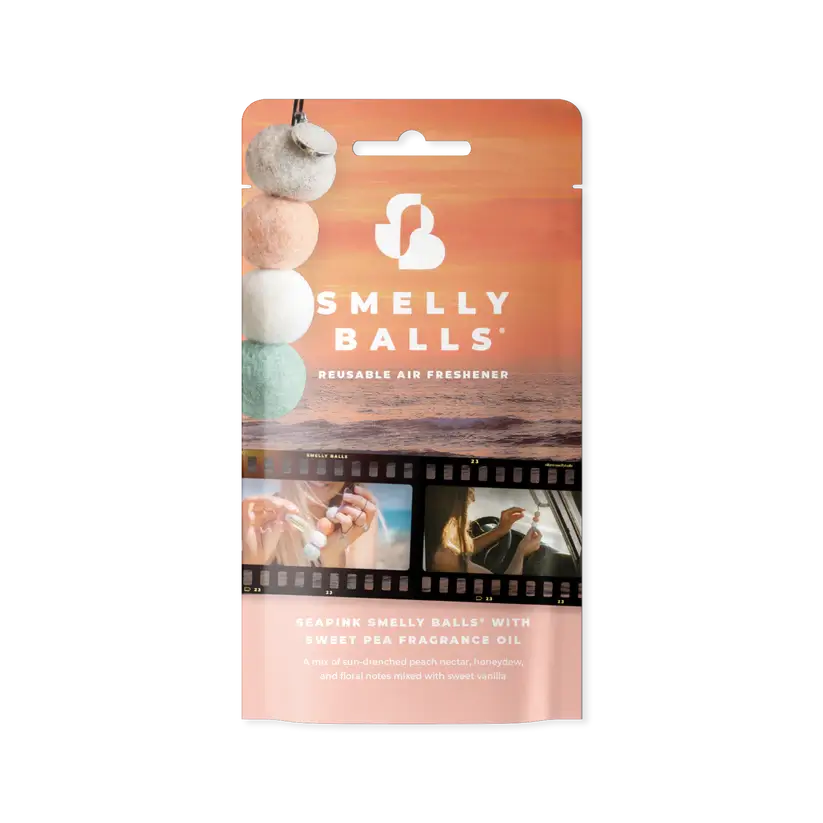 Smelly Balls SEAPINK with Sweet Pea Fragrance Pack Reusable Air Freshener