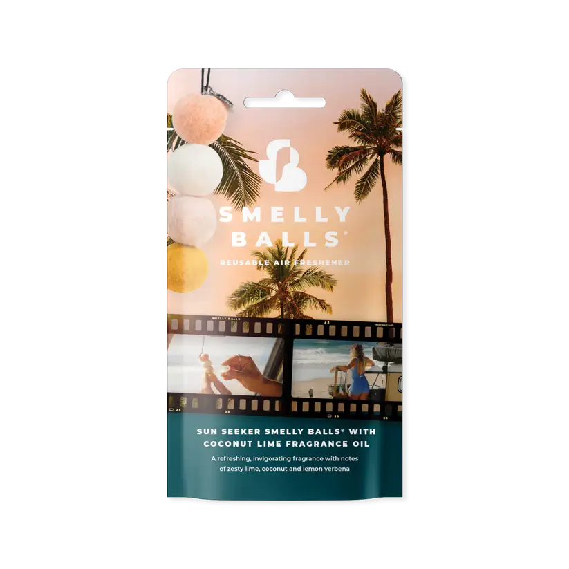 Smelly Balls SUN SEEKER with Coconut & Lime Fragrance Pack Reusable Air Freshener