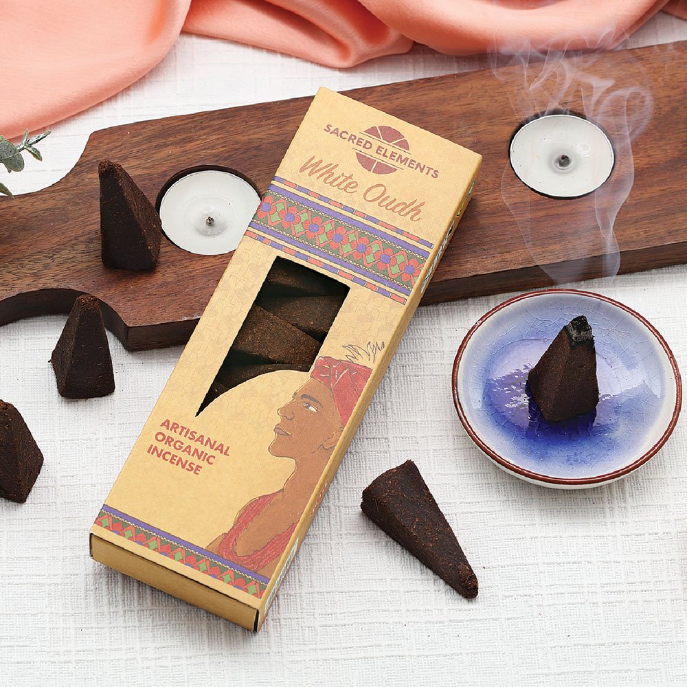 Sacred Elements Artisan Organic Cones WHITE OUDH